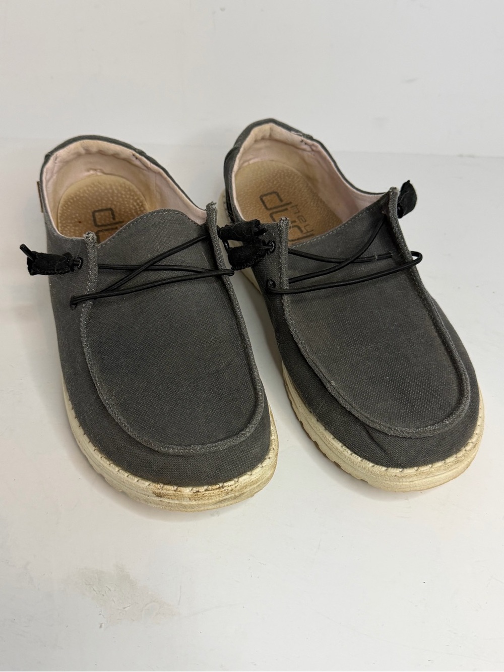 Hey Dude Wendy Chambray Off Black Women’s Slip-On Shoes Size 10